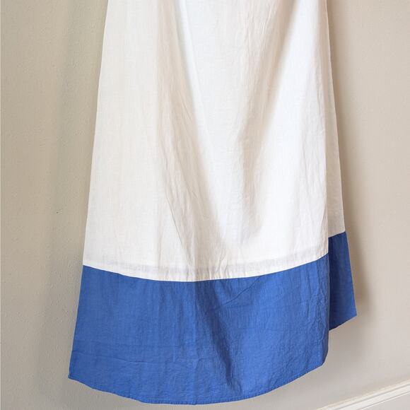 Tommy Bahama White & Blue Strapless Nautical Linen Blend Maxi Dress Size Small - Picture 3 of 10